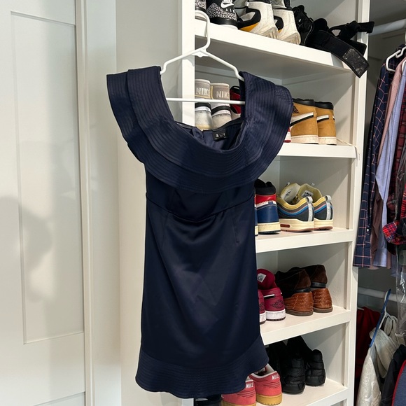 Blue mini off the shoulder dress - Picture 1 of 4